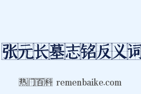 张元长墓志铭反义词是什么意思的图片